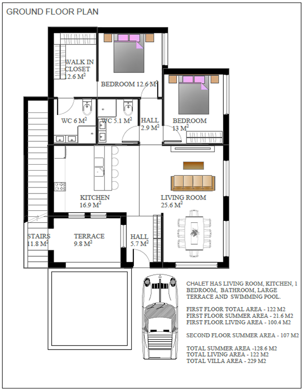 Santorini villa floor plan 1